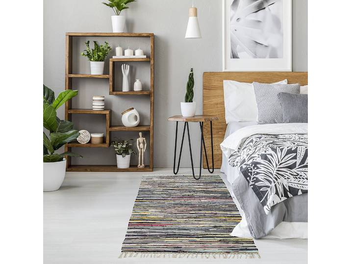 Wollteppich Multi Multicolor 80 x 200cm Baumwollstoff