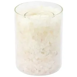 Beleuchteter Salzkristall POLAR-FEUER im Glas, White Line, Ø ca. 8 cm, Höhe ca. 11 cm