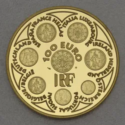 Goldmünze 100 Euro "First Collector Euro" 2002 (Frankreich)