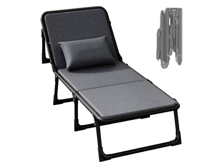 EBzvblxm Klappbett aus Metall und Baumwollleinen Mehrfarbig 180–190 x 56–68 x 30–31 cm: Camping, Zuhause, Büro, Krankenhaus, Nickerchen(Grey,180*56*30cm)