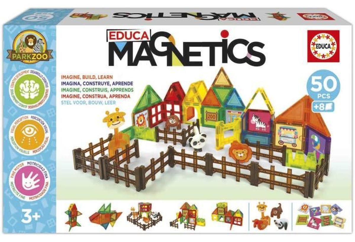 Educa Magnetisch park- en dierentuinbouwspel, 50 stuks, meerkleurig