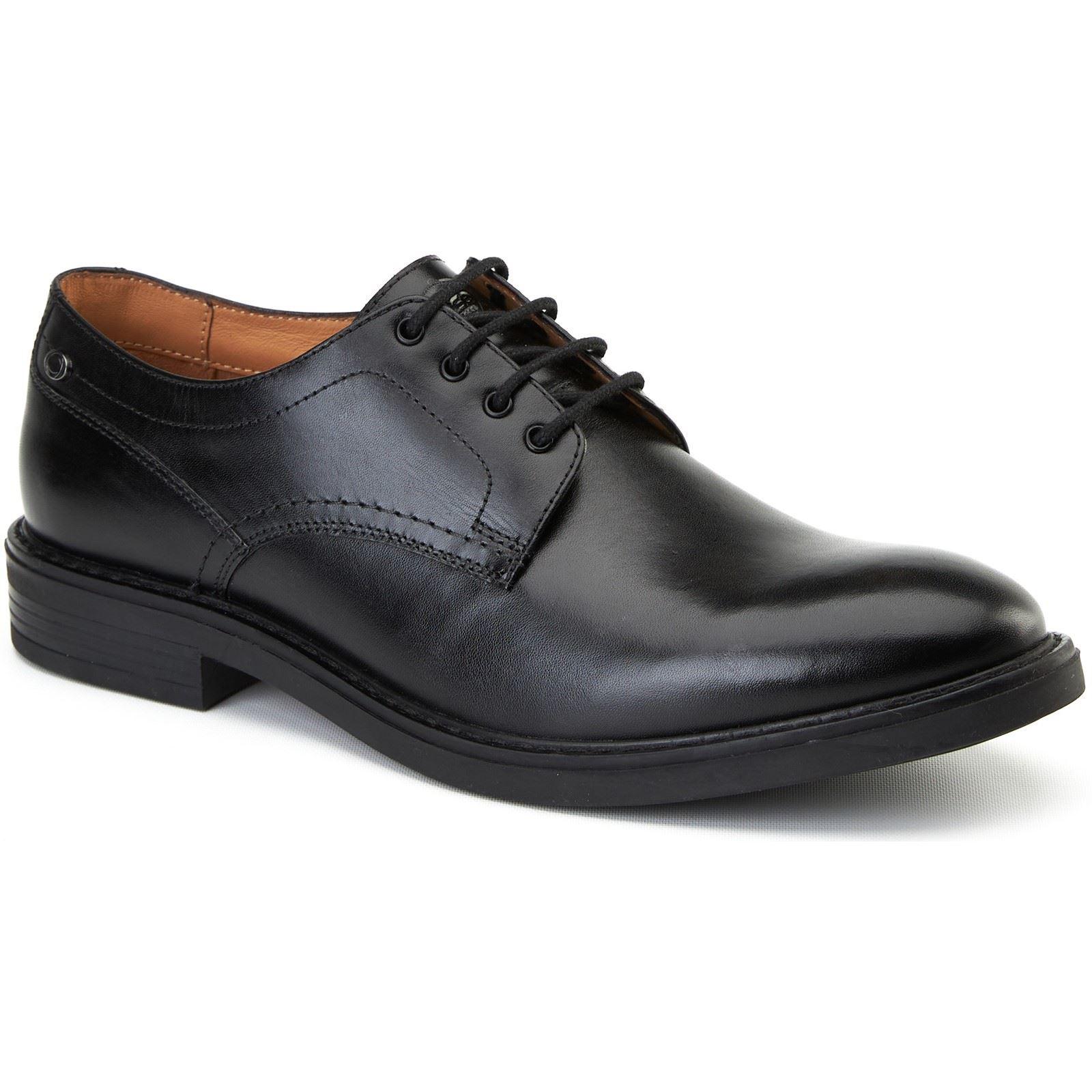 Base London Durham Leren Heren Zwarte Veterschoenen