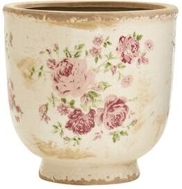 Nearly Natural "7.5"" Tuscan Ceramic Floral Print Planter"
