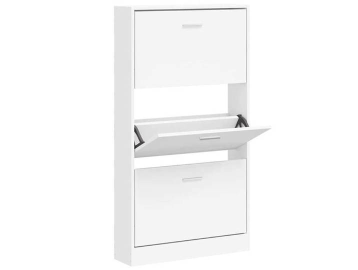 Casier à chaussures - Peu encombrant - Meuble à chaussures Blanc 59x17x108 cm - Bois d'ingénierie - Assemblage requis（4050）