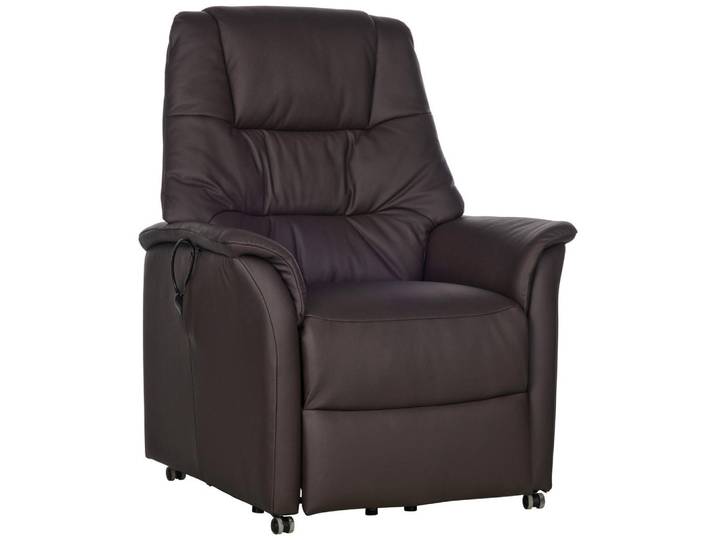 Welnova Fernsehsessel, Dunkelbraun, Echtleder, Spaltleder, Uni, 88x114x88 cm, Relaxfunktion, Aufstehhilfe, Wohnzimmer, Sessel, Fernsehsessel