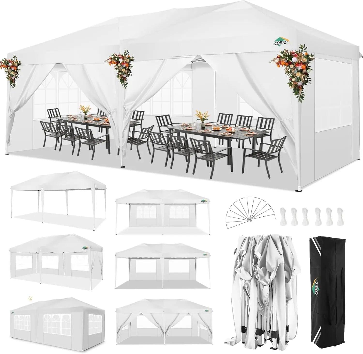 Partyzeltdach - Klappbares Gartenhaus - Außenzelt - Sonnenschutz-Zelt - 3 x 6 Meter - Wasserdicht, 210D Oxford
