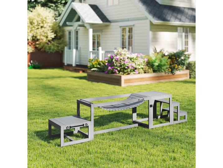 PawHut Kit Agilité Chien 3 Pièces Bois Massif Gris