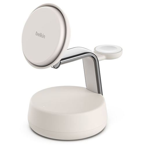 Belkin UltraCharge Pro Magnetische 3-in-1-Ladestation mit Qi2 (25W) Sandfarben
