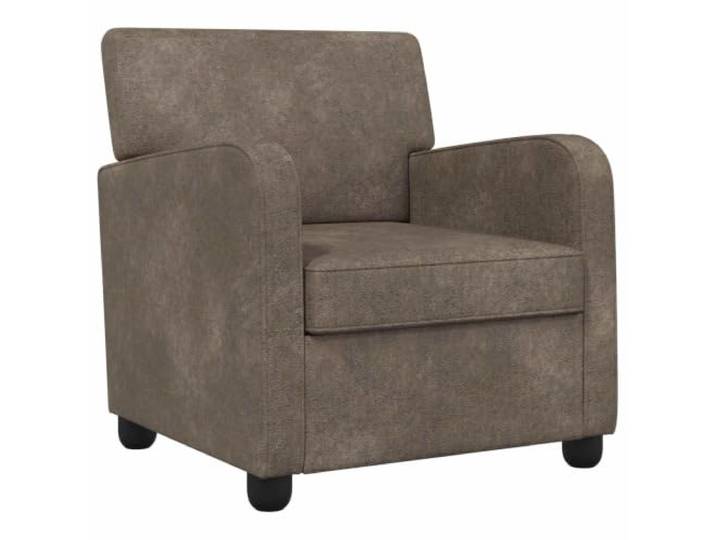NLQMSU Sessel, dunkelgrau, Kunstleder, Rahmen aus Holz und Metall Wildlederimitat 100% Polyester, Schaumstoffkissen, ergonomische Armlehnen, Wohnzimmer, Schlafzimmer, Innen