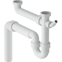 Geberit Spültisch-Ablauf G1 1/2x50 mm weiß in PP Universal-Abgangsbogen für zwei Becken 152553111