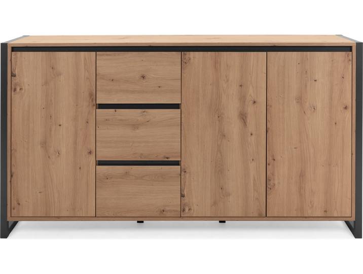 CALICOSY - Buffet Bas 3 portes 3 tiroirs L160 cm - DENVER