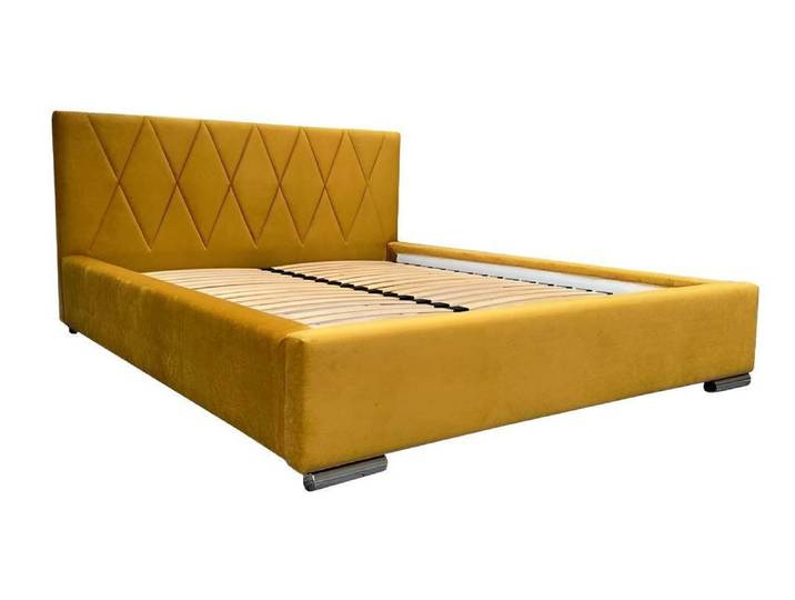 Xlmoebel Polsterbett Luxuriöses gelbes Textil-Doppelbett im modernen Design (Bett), Hergestellt in Europa