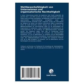 Umbreit Wettbewerbsfähigkeit von Unternehmen und organisatorische Nachhaltigkeit (Deutsch, Softcover, Alma Brenda Leyva Carreras) (69142479)