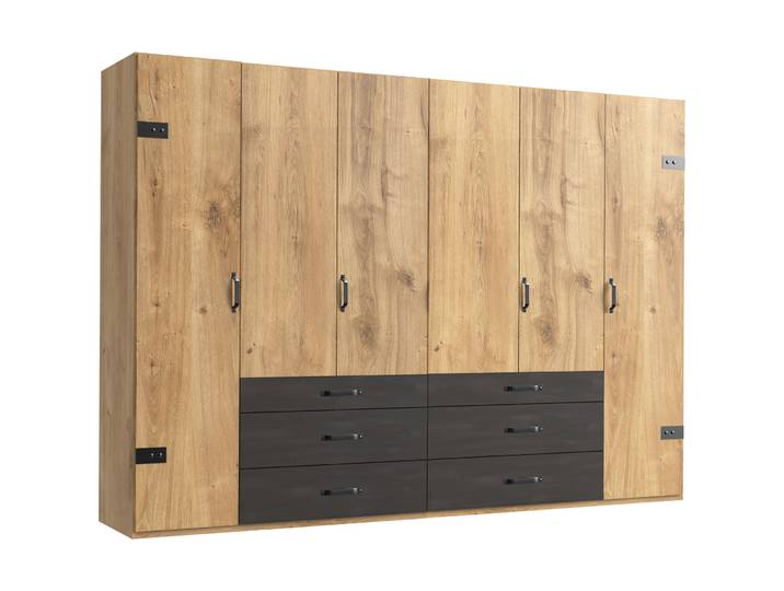Kleiderschrank Demian Eiche Dekor Holzwerkstoff B 300 cm - Kleiderschrank