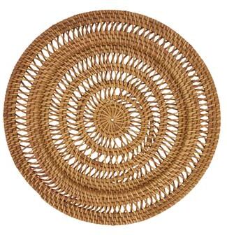 Saro Lifestyle Rustic Rattan Charger Plate (Set of 4)
