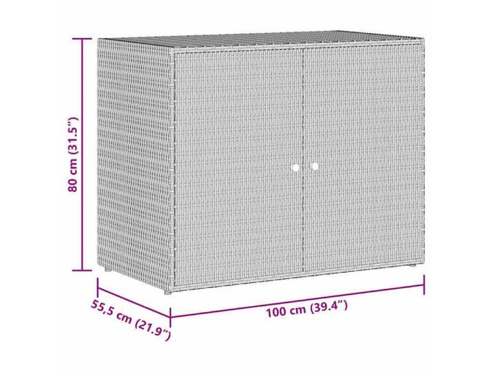 Armoire de rangement jardin Moderne - NGM - Coffre d'outils/Armoire haut - Gris 100x55 5x80cm Résine tressée B901488411