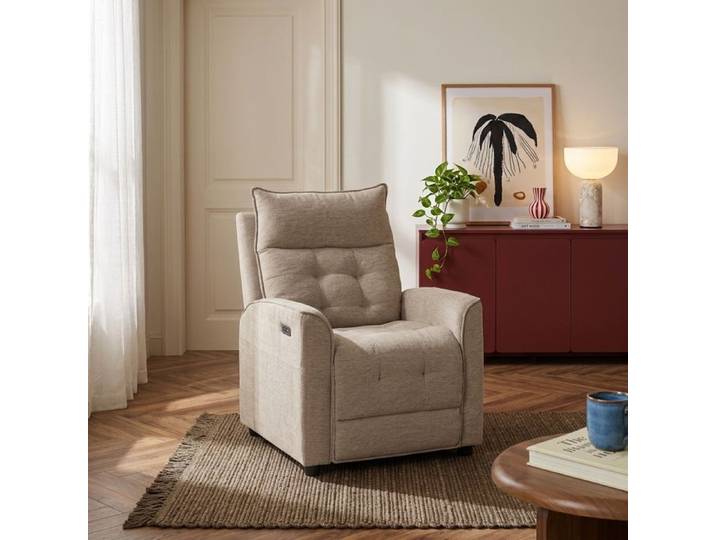 Fauteuil relax massant électrique EUPHOR 1 place tissu taupe