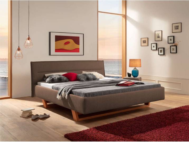 metallfreies Natur Boxspringbett Njola, 200x180cm, Farbvielfalt