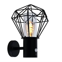 Wandleuchte Außenlampe LED Wandlampe mit Bewegungsmelder Gartenlampe Bewegungsmelder, schwarz Diamant Gitter, dimmbar Fernbedienung, 1x RGB 8,5W 806 lm warmweiß, BxH 22,5x34 cm