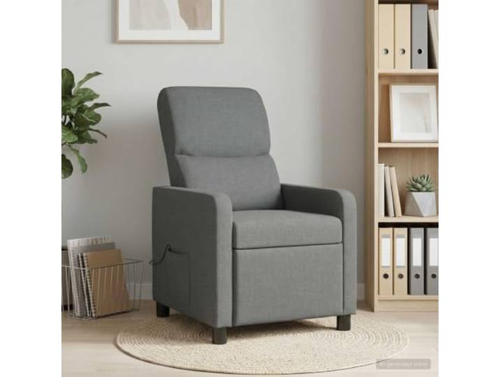 Massage Relaxsessel Dunkelgrau Polyester mit Fernbedienung Verstellbare Neigung 115°-160°,Schaum-Faserfüllung,atmungsaktiver Polyesterstoff,feuchtes Tuch Reinigung