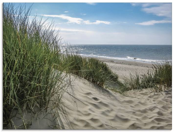 Glasbild ARTLAND Dünenlandschaft im Sommer an der Nordsee , grün (farbe bild(er): grün), B:60cm H:45cm, Bilder, Glasbild, in verschiedenen Grössen