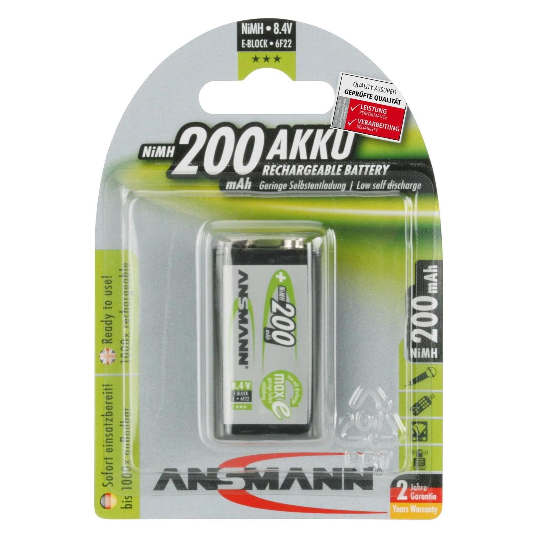 Ansmann E-Block (1 Stk., 9V Block, 200 mAh) (5.0353.42)