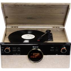 Denver MRD-180 Retro Stereoanlage DAB+, Bluetooth®, CD, Kassette, Plattenspieler, Schwarz, Holz 111161600150