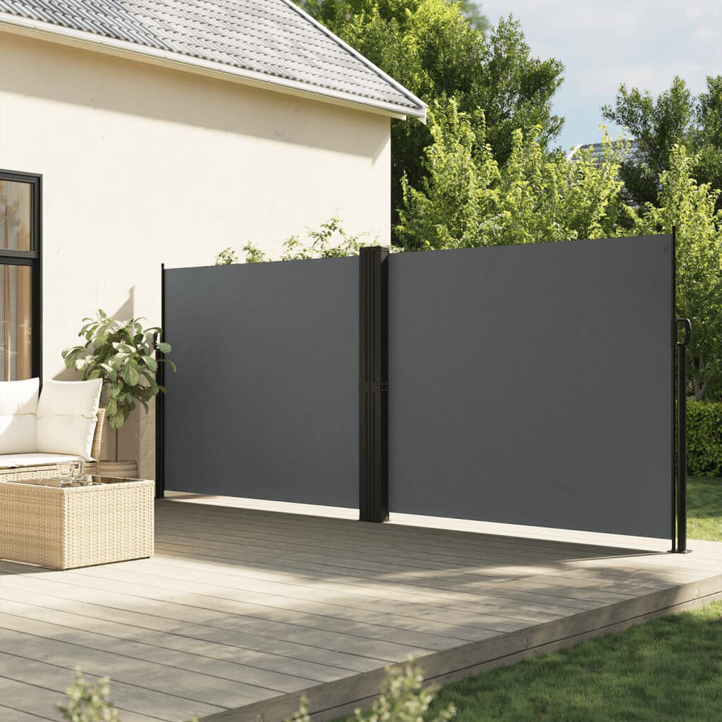 Brayden Studio Brayden Retractable Side Awning Anthracite 180cm H x 1200cm W