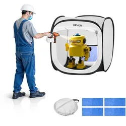 VEVOR tragbares Lackierkabinenzelt (40,5x40,5x43 cm Arbeitsbereich) Pop-Up-Sprühfarbenzelt für Sprühmalerei, wasserfeste Farbkabine für kleine Modelle Skulpturen Vasen Bilderrahmen Pop-Up-Design