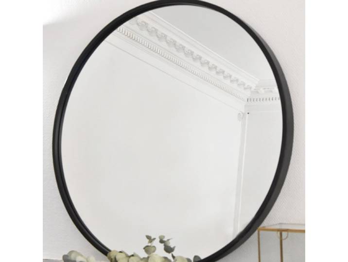 Miroir rond en métal noir 80 cm Soho