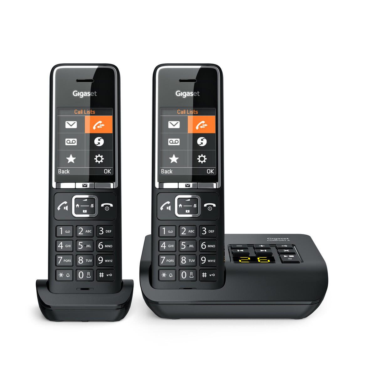Gigaset Comfort 550A Duo Schnurlostelefon mit Anrufbeantworter schwarz L36852-H3021-B104