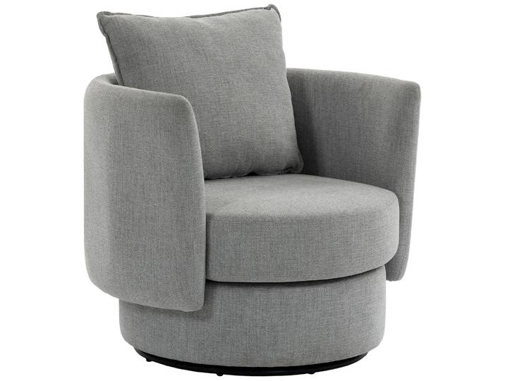 HOMCOM Sessel Wohnzimmer 360° drehbar Loungesessel Relaxsessel mit Kissen