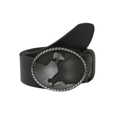 Ledergürtel RETTUNGSRING GÜRTEL, Damen, Gr. 90, schwarz, Leder, unifarben, Gürtel Ledergürtel, Schließe »Burg auf Fehmarn Schwarz Satiniert mit Swarovski-Kristall