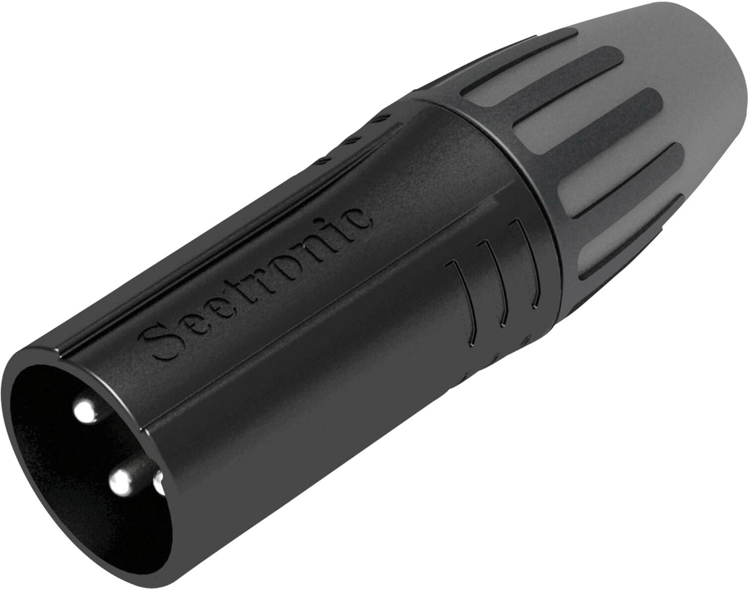 Seetronic Xlr 3p-Stecker – Männlich, Silberne Kontakte, Schwarzes Gehäuse