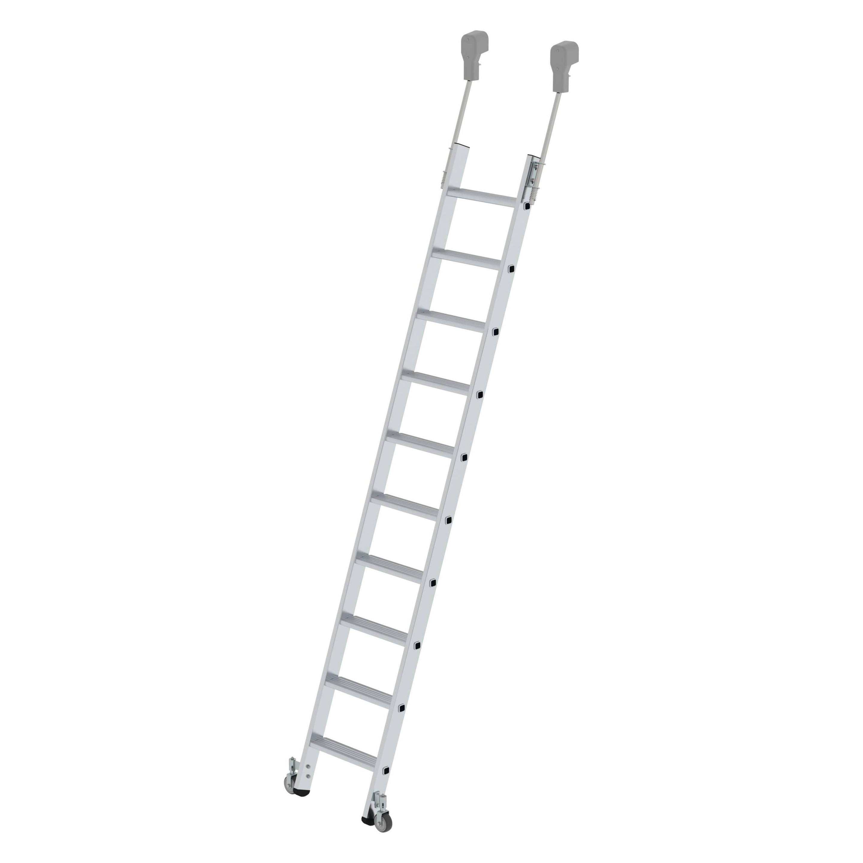 Munk Stufen-Regalleiter fahrbar 10 Stufen (Regalleiter, 269 cm) (041410)