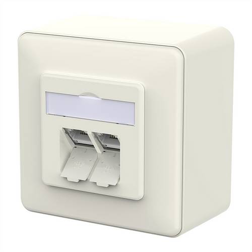 Metz Connect E-DAT C6A LSA++ Dose, 2 Port, AP, reinweiß