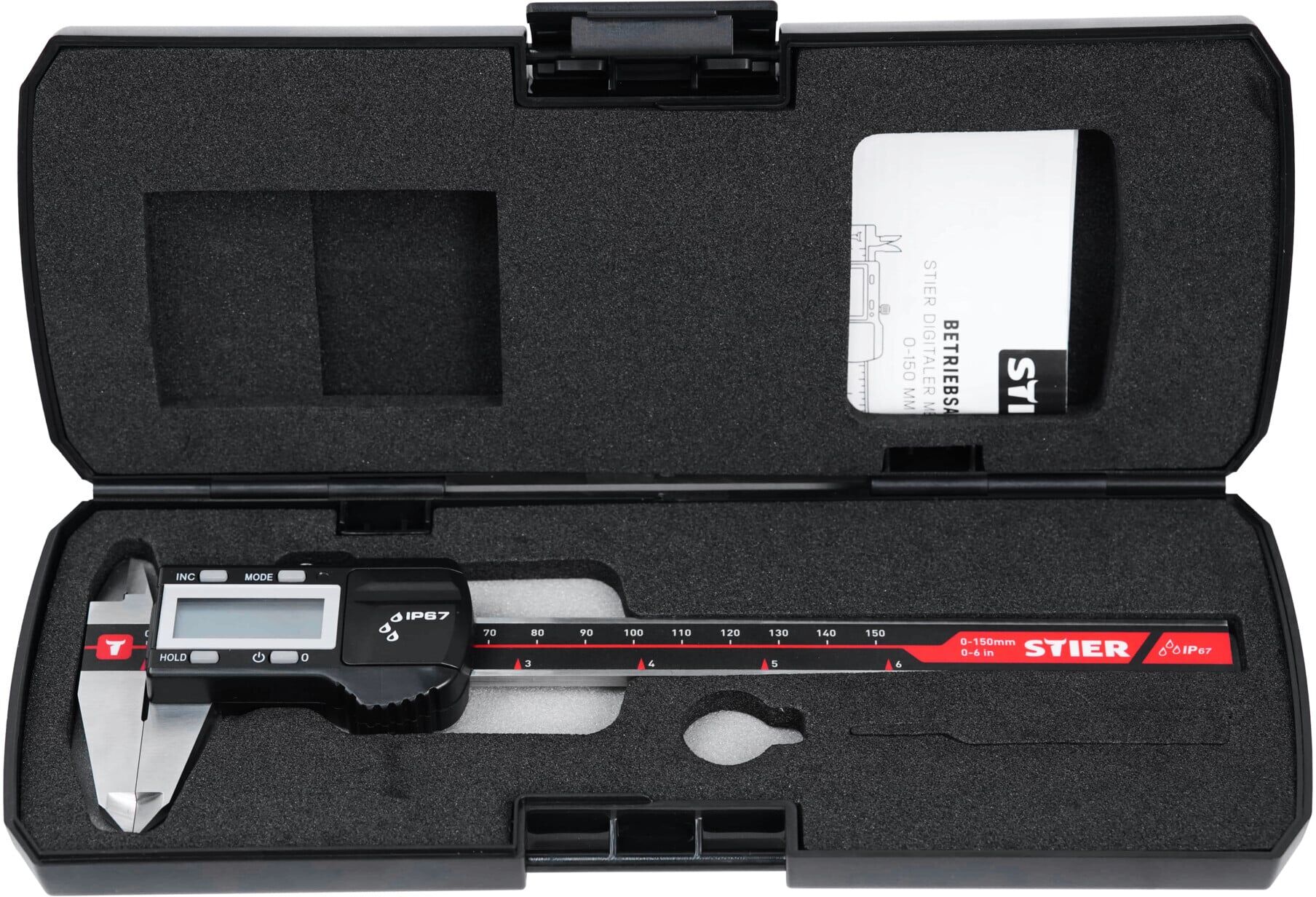 STIER Digitaler Messschieber IP67 0–150mm 0,01mm (907601)