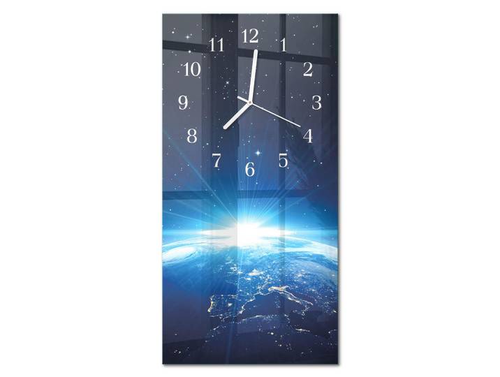 Tulup Wanduhr 30x60 cm - Horizont, Blau, Glas, Rechteckig, 30x60x0.4 cm, Dekoration, Uhren, Wanduhren
