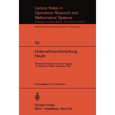 Unternehmensforschung Heute, Taschenbuch von , Springer Berlin, 978-3-540-05513-6
