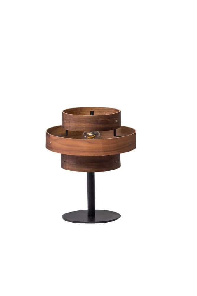 ETH Tafellamp Walnut Bruin Modern Rond Ø 31 cm