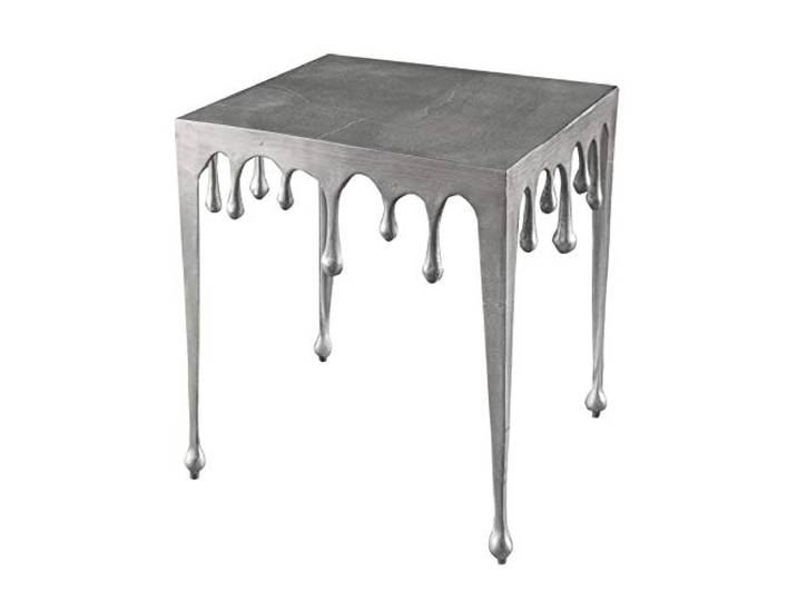 Couchtisch LIQUID LINE 46cm - silber - Metall - stabile Konstruktion Montiert, hochwertig, angenehme Haptik, eleganter Look, Beistelltisch, Tropfen-Design