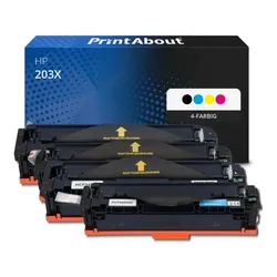 Toner kompatibel mit HP 203X (CF540X) - 4-farbig - Hohe Kapazität - Multipack