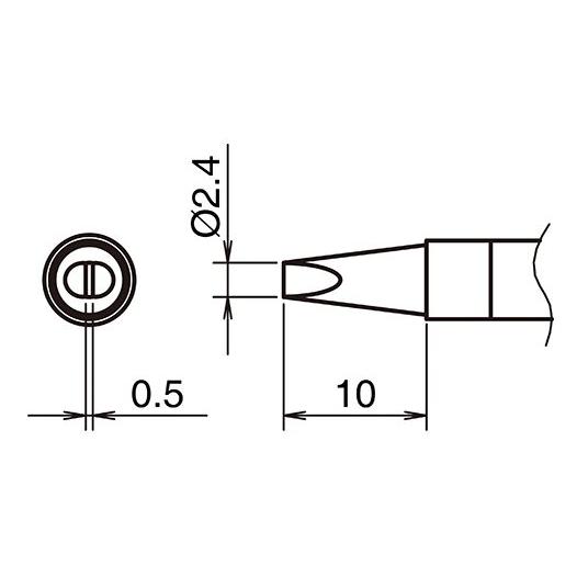Hakko Aktiv-Lötspitze Format 2.4D (Lötspitze) (T39-D24)