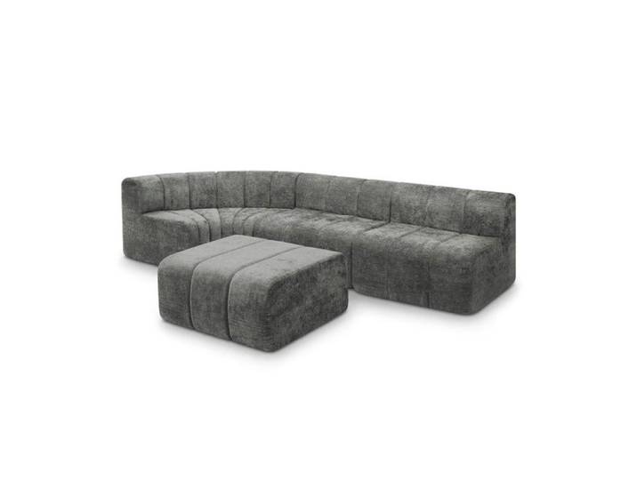 Canapé d'angle modulable compressible 4‑places Gris 283x198x64 7cm modules multifonctions pour salon