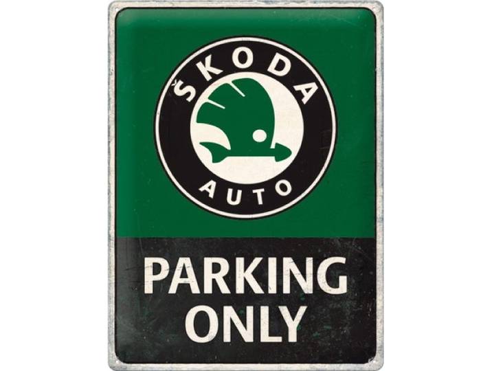 Wandbord 30 x 40 cm - Skoda Parking Only