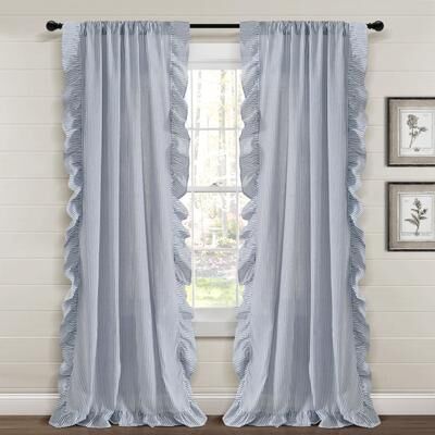 Lush Decor Farmhouse Reyna Ruffle Window Curtain Panels