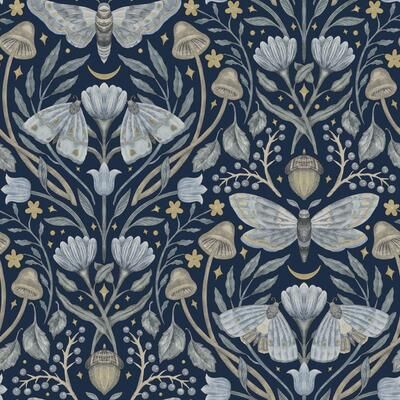 Chesapeake Mystic Moth Navy Forest Magic Wallpaper