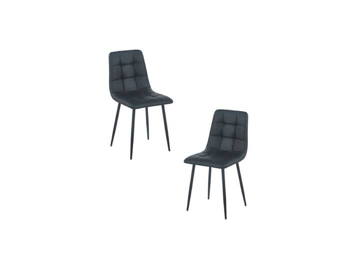 2er Set Stühle Stuhl Kunstleder - Schwarz