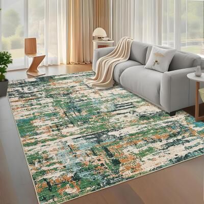 Garvee Modern Abstract Wash Distressed Area Rug
