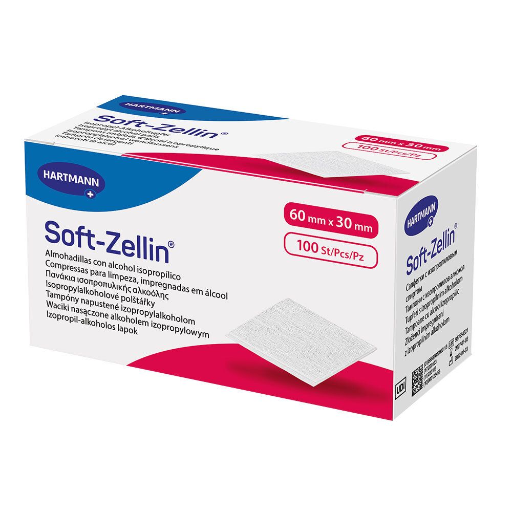 Soft-Zellin Alkoholtupfer 30x60 mm 100 St Tupfer